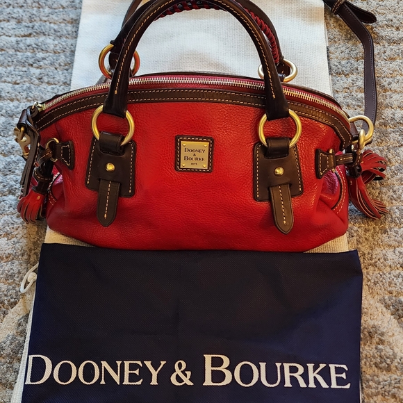 Dooney & Bourke Toledo Leather Medium Red and Brown Satchel. EUC - Picture 1 of 16
